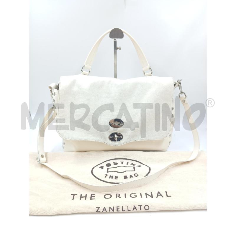 BORSA POSTINA ZANELLATO CANVAS PELLE BIANCA  | Mercatino dell'Usato Verona fiera 1