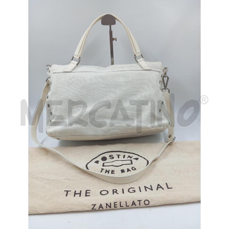 BORSA POSTINA ZANELLATO CANVAS PELLE BIANCA  | Mercatino dell'Usato Verona fiera 2