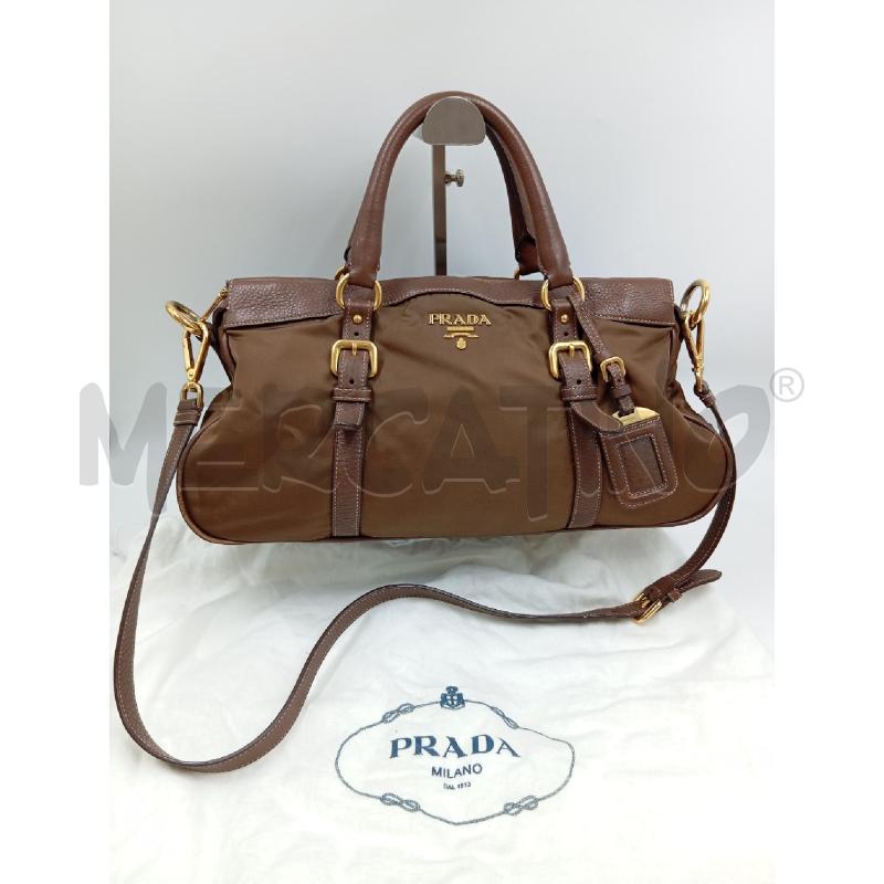 BORSA PRADA TESSUTO PELLE MARRONE  | Mercatino dell'Usato Verona fiera 2