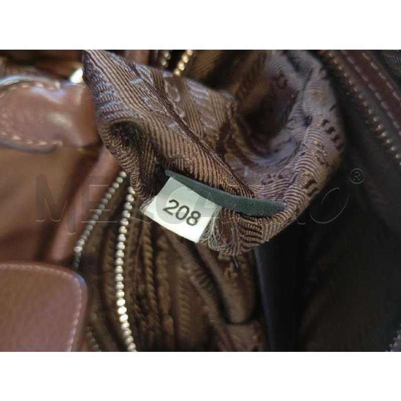 BORSA PRADA TESSUTO PELLE MARRONE  | Mercatino dell'Usato Verona fiera 5
