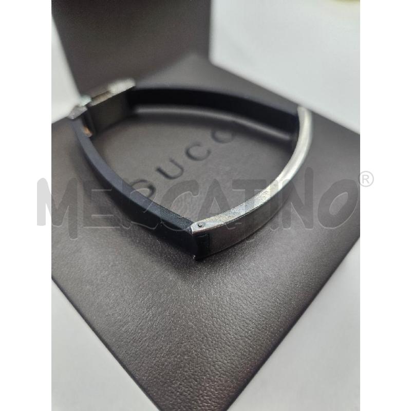 BRACCIALETTO U GUCCI NERO CROMATO MET CROMO  | Mercatino dell'Usato Verona fiera 2