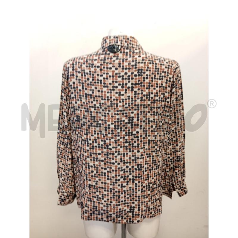 CAMICIA DONNA ALTEA SETA BEIGE QUADRATI MARRONE NERO | Mercatino dell'Usato Verona fiera 4