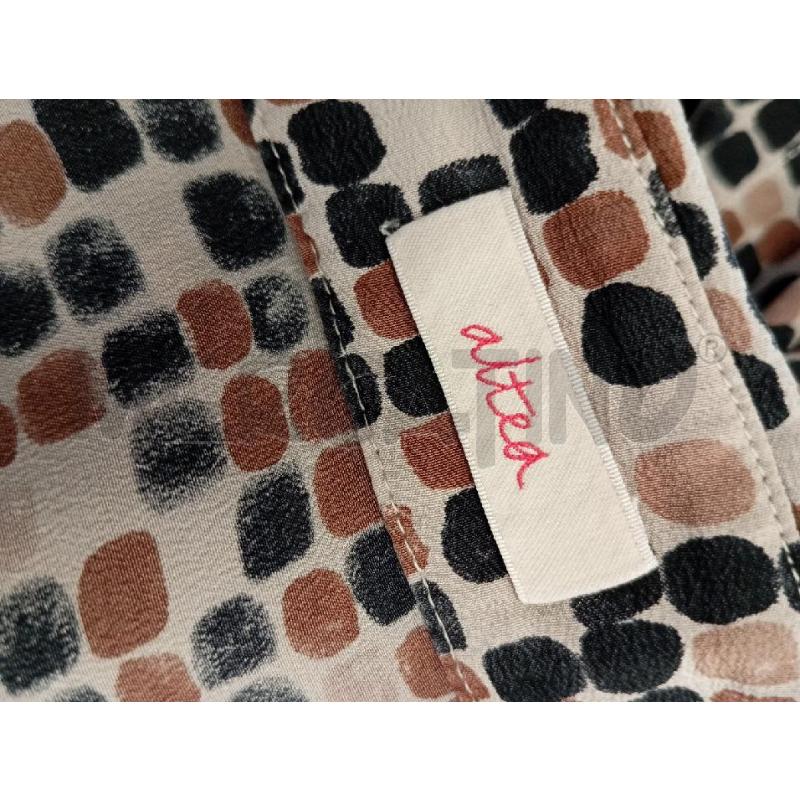 CAMICIA DONNA ALTEA SETA BEIGE QUADRATI MARRONE NERO | Mercatino dell'Usato Verona fiera 5