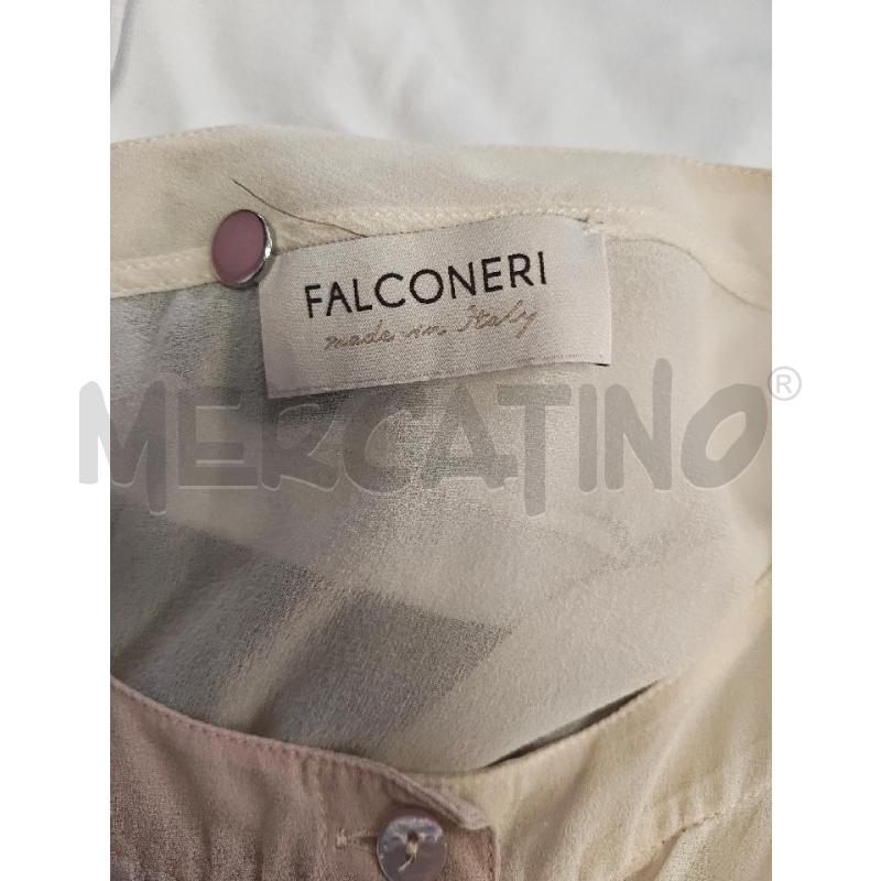 CAMICIA DONNA FALCONERI SETA BEIGE BICOLOR | Mercatino dell'Usato Verona fiera 4