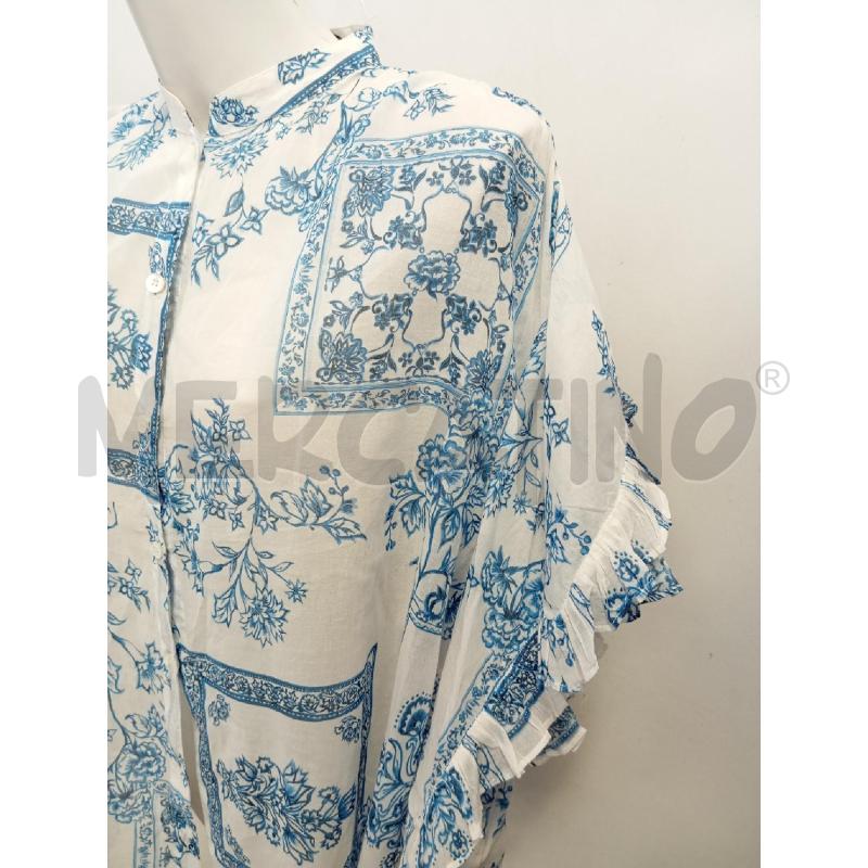 CAMICIA DONNA SEMICOTURE BIA FIORI BLU  | Mercatino dell'Usato Verona fiera 2