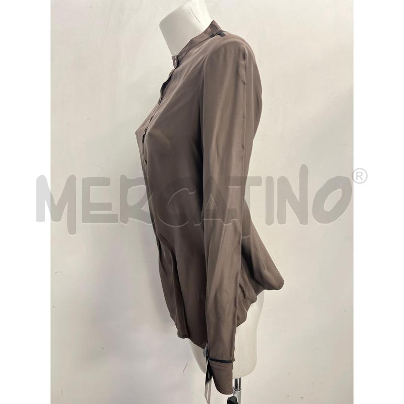 CAMICIA D ATTIC AND BURN MARRONE MISTO SETA VISCOSA | Mercatino dell'Usato Verona fiera 2