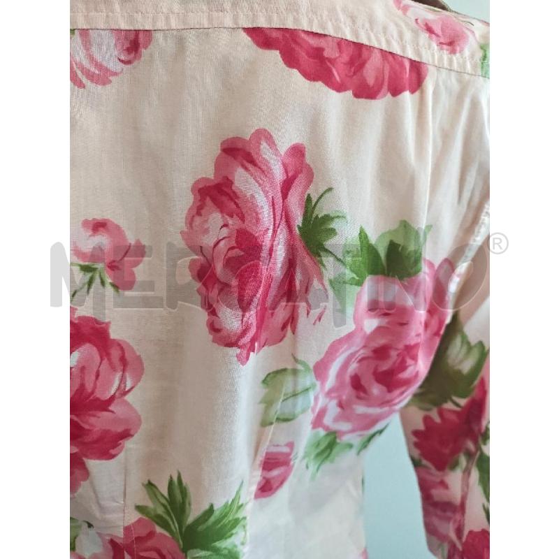 CAMICIA D COAST FIORI ROSSI BORDI E COLLETTO BEIGE  | Mercatino dell'Usato Verona fiera 4