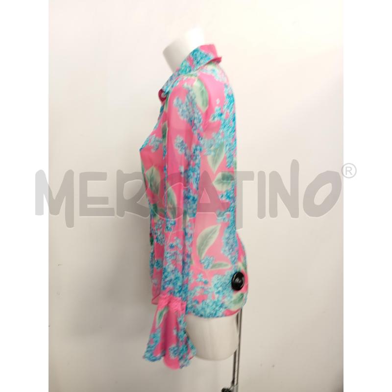 CAMICIA D D&G ROSA FIORI BLU MISTO SETA  | Mercatino dell'Usato Verona fiera 3