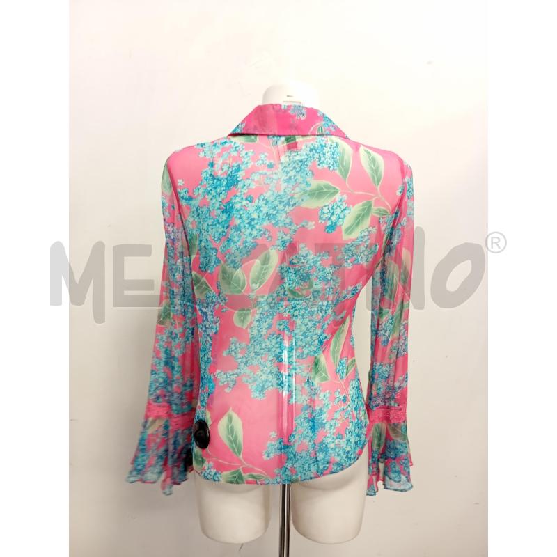 CAMICIA D D&G ROSA FIORI BLU MISTO SETA  | Mercatino dell'Usato Verona fiera 4