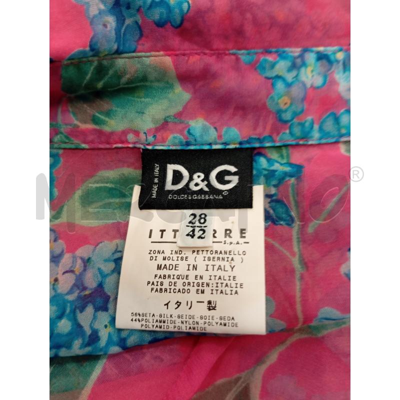 CAMICIA D D&G ROSA FIORI BLU MISTO SETA  | Mercatino dell'Usato Verona fiera 5