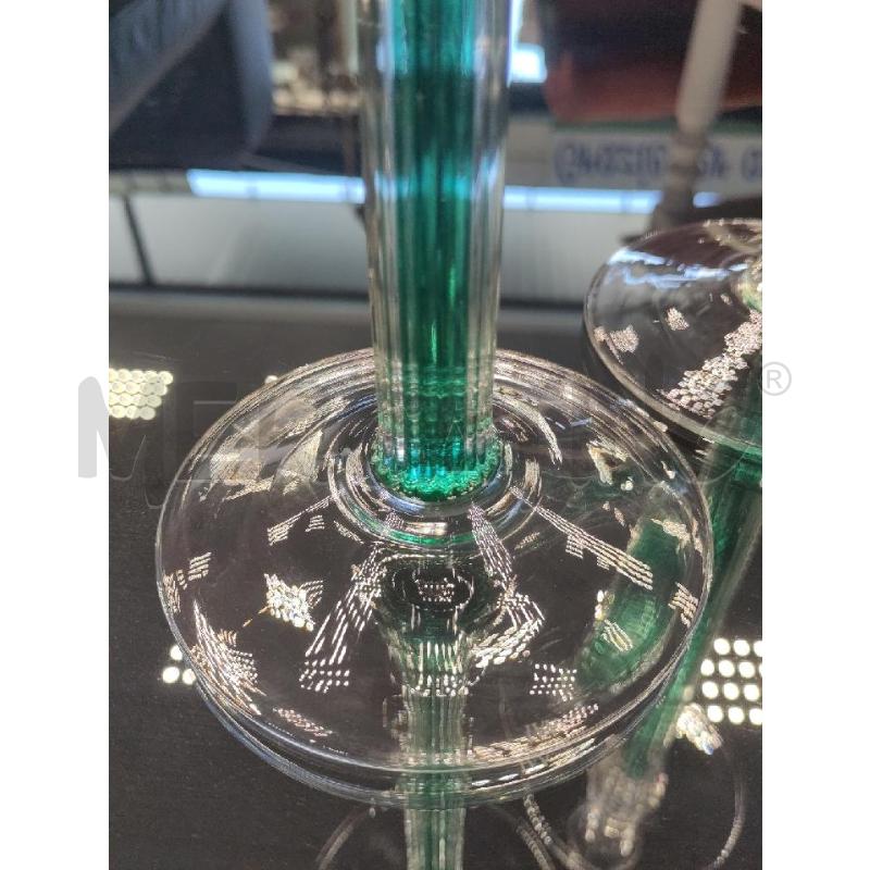 CANDELABRI IVV PZ. 2 MONOLUCE VETR TRASP/VERD | Mercatino dell'Usato Verona fiera 2