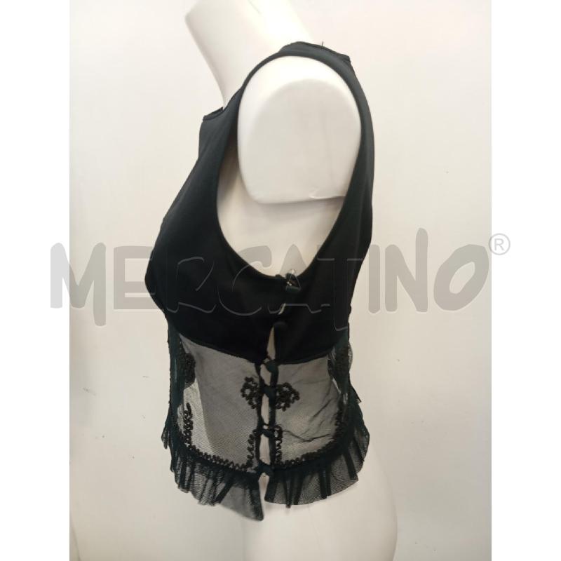 CANOTTA DONNA MOSCHINO NERO TULLE RICAMI | Mercatino dell'Usato Verona fiera 2