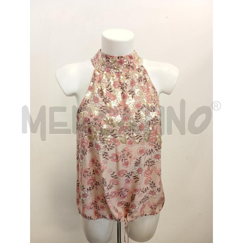 CANOTTA DONNA SETA TRUSSARDI ROSA FIORI PAILLETTES | Mercatino dell'Usato Verona fiera 1
