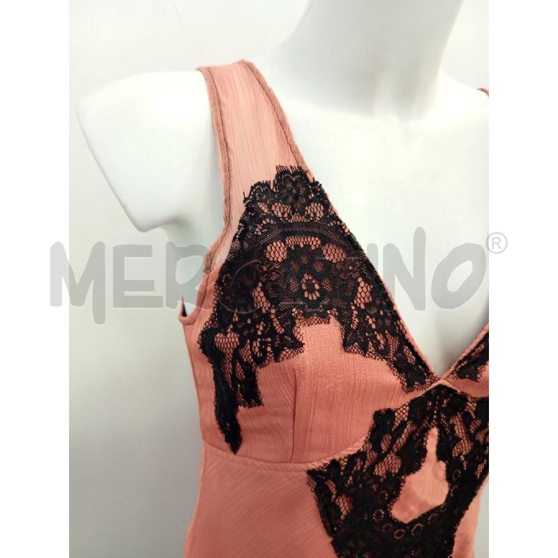 CANOTTA DONNA TWIN SET SALMONE PIZZO NERO  | Mercatino dell'Usato Verona fiera 2