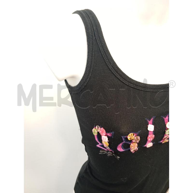 CANOTTA D GALLIANO NERA CON SCRITTA BOTTONI *  | Mercatino dell'Usato Verona fiera 2