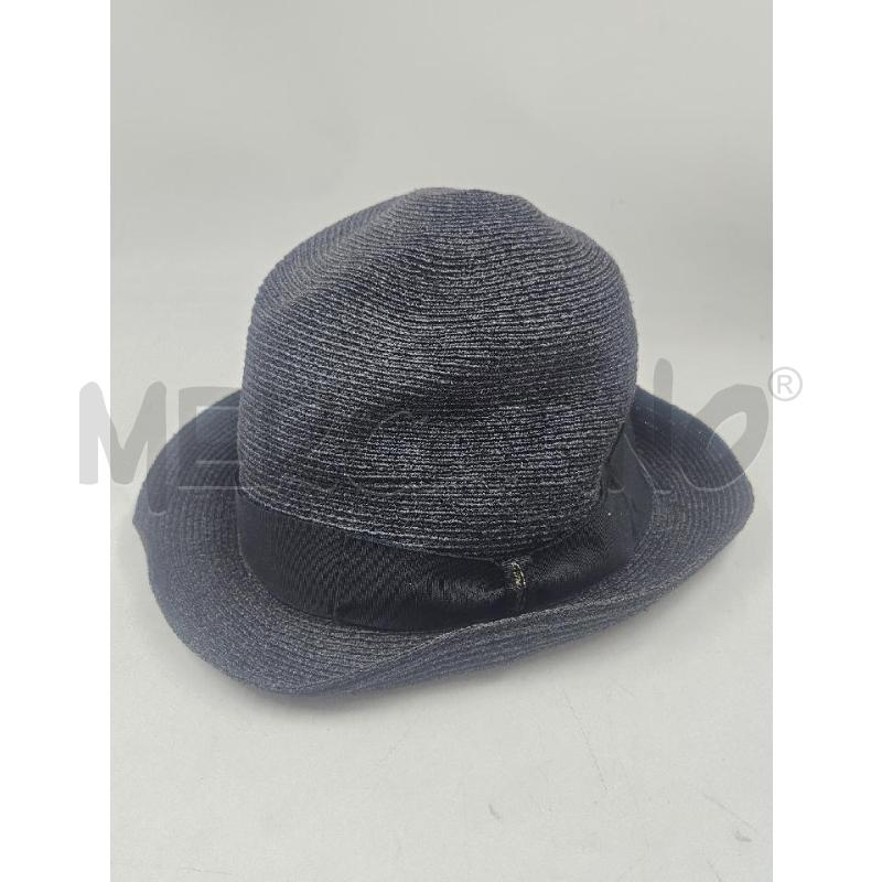 CAPPELLO D BORSALINO TRECCIA CANAPA TESA PICCOLA FIOCCO NERO  | Mercatino dell'Usato Verona fiera 1
