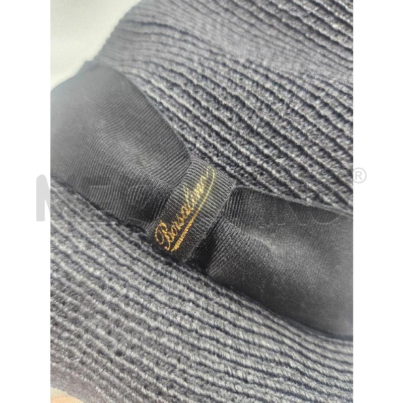 CAPPELLO D BORSALINO TRECCIA CANAPA TESA PICCOLA FIOCCO NERO  | Mercatino dell'Usato Verona fiera 2