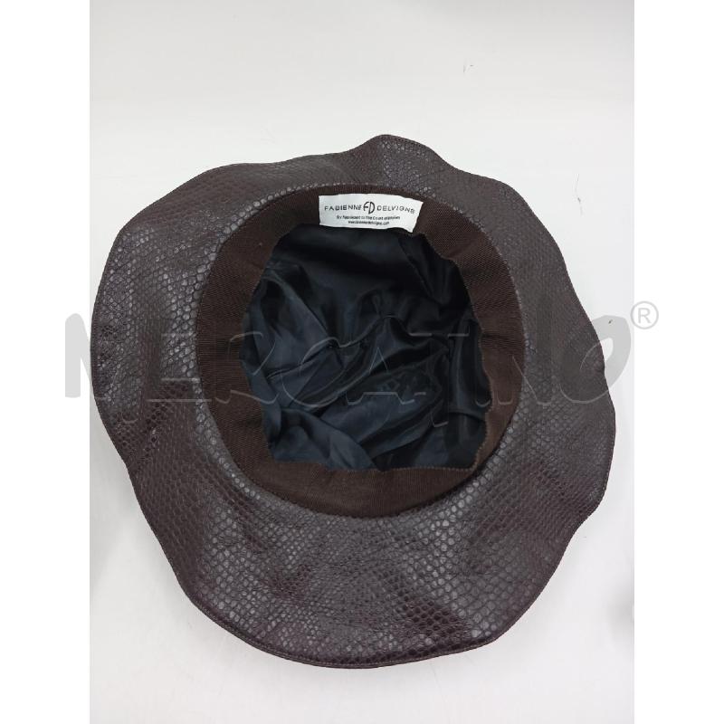 CAPPELLO D FABIENNE DELVIGNE MARRONE STAMPA RILIEVO PITONATA   | Mercatino dell'Usato Verona fiera 4