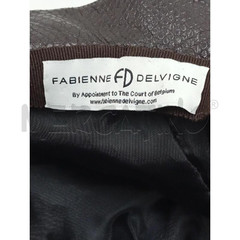 CAPPELLO D FABIENNE DELVIGNE MARRONE STAMPA RILIEVO PITONATA   | Mercatino dell'Usato Verona fiera 5