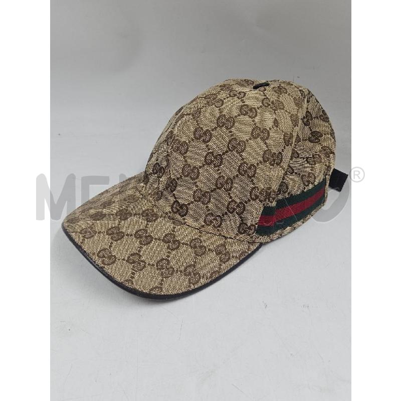 CAPPELLO U GUCCI BASEBALL CON WEB INSERTI PELLE MARRONE  | Mercatino dell'Usato Verona fiera 1