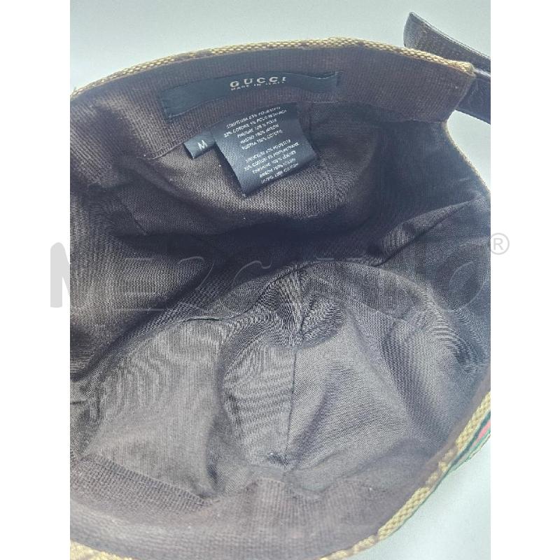 CAPPELLO U GUCCI BASEBALL CON WEB INSERTI PELLE MARRONE  | Mercatino dell'Usato Verona fiera 3