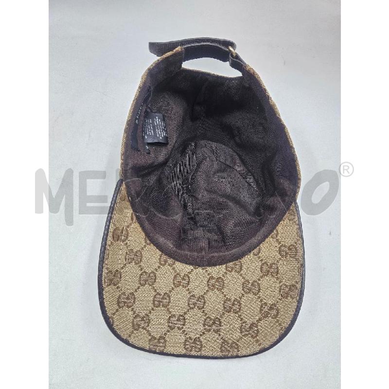 CAPPELLO U GUCCI BASEBALL CON WEB INSERTI PELLE MARRONE  | Mercatino dell'Usato Verona fiera 4