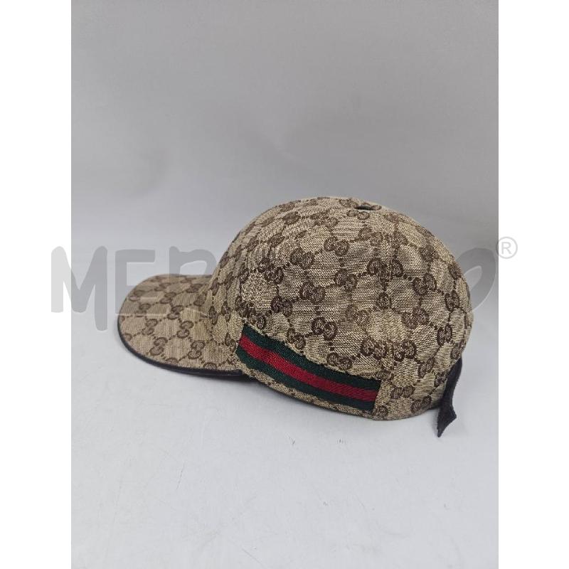 CAPPELLO U GUCCI BASEBALL CON WEB INSERTI PELLE MARRONE  | Mercatino dell'Usato Verona fiera 5