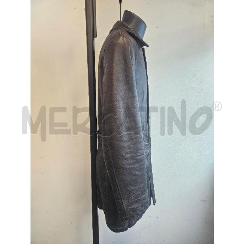 CAPPOTTO IN PELLE MARRONE GARRETT EFFETTO STROPICCIATO  | Mercatino dell'Usato Verona fiera 2
