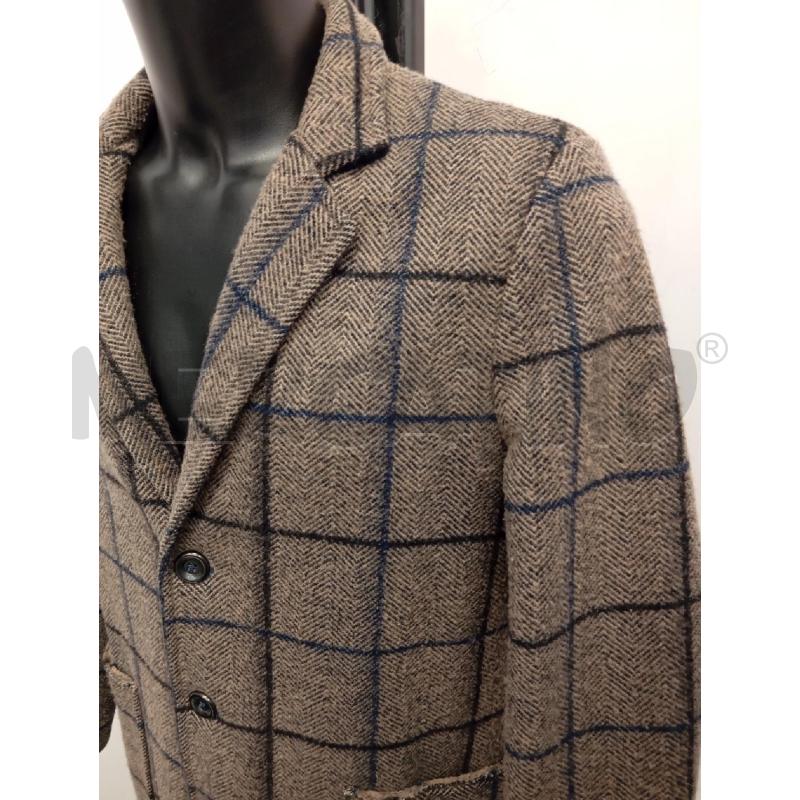 CAPPOTTO UOMO DISTRETTO12 MISTO LANA SPIGATO MARRONE QUADRI BLU  | Mercatino dell'Usato Verona fiera 2