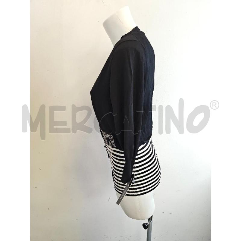 CARDIGAN+CANOTTA  D FERRE NERA RIGHE BIA  | Mercatino dell'Usato Verona fiera 2