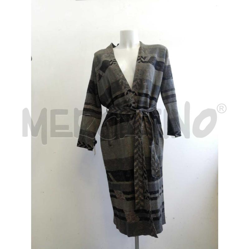 CARDIGAN D FALCONERI GRIGIO NERO FANTASIA GEOMETRICA LUNGO | Mercatino dell'Usato Verona fiera 1