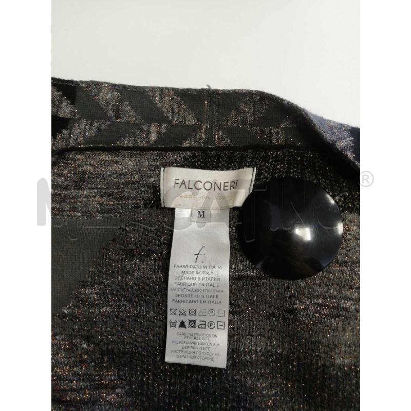 CARDIGAN D FALCONERI GRIGIO NERO FANTASIA GEOMETRICA LUNGO | Mercatino dell'Usato Verona fiera 4