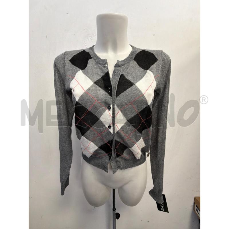 CARDIGAN D TWIN SET GRI ROMBI BIA NERI  | Mercatino dell'Usato Verona fiera 1