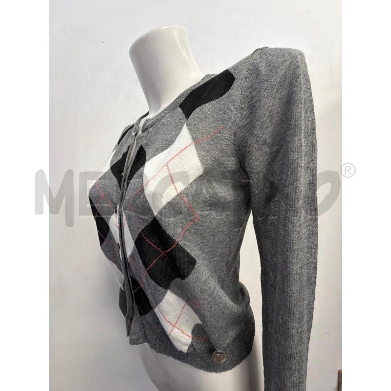 CARDIGAN D TWIN SET GRI ROMBI BIA NERI  | Mercatino dell'Usato Verona fiera 2