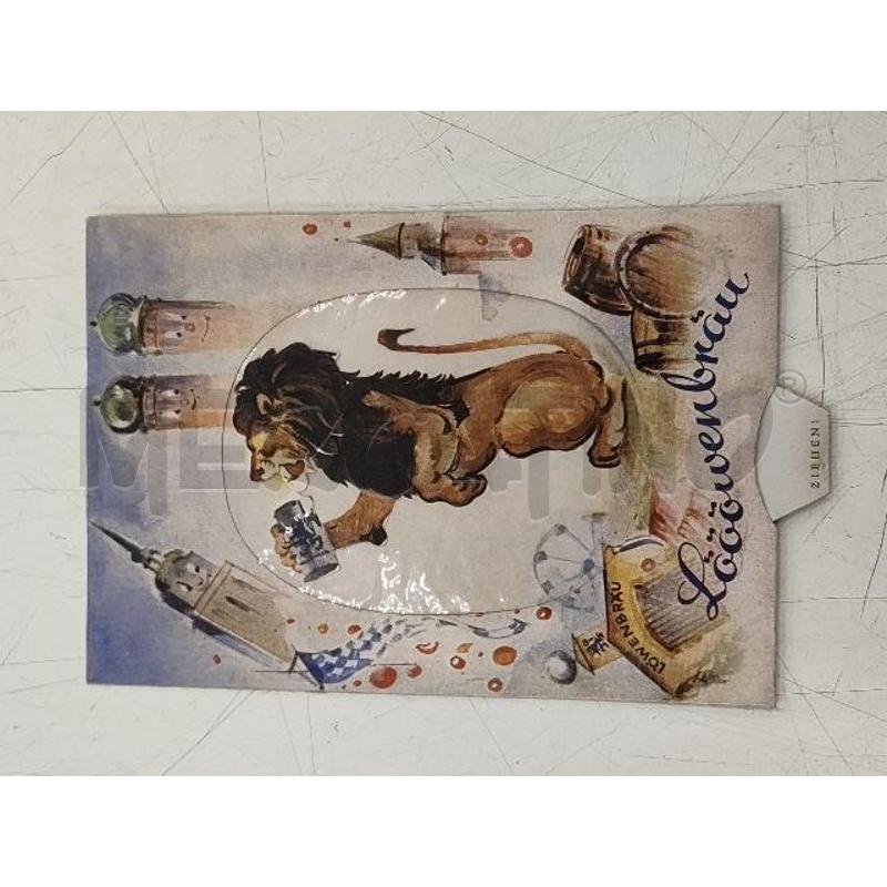 CARTOLINA LOOOWENBRAU LEONE CHE BEVE | Mercatino dell'Usato Verona fiera 2