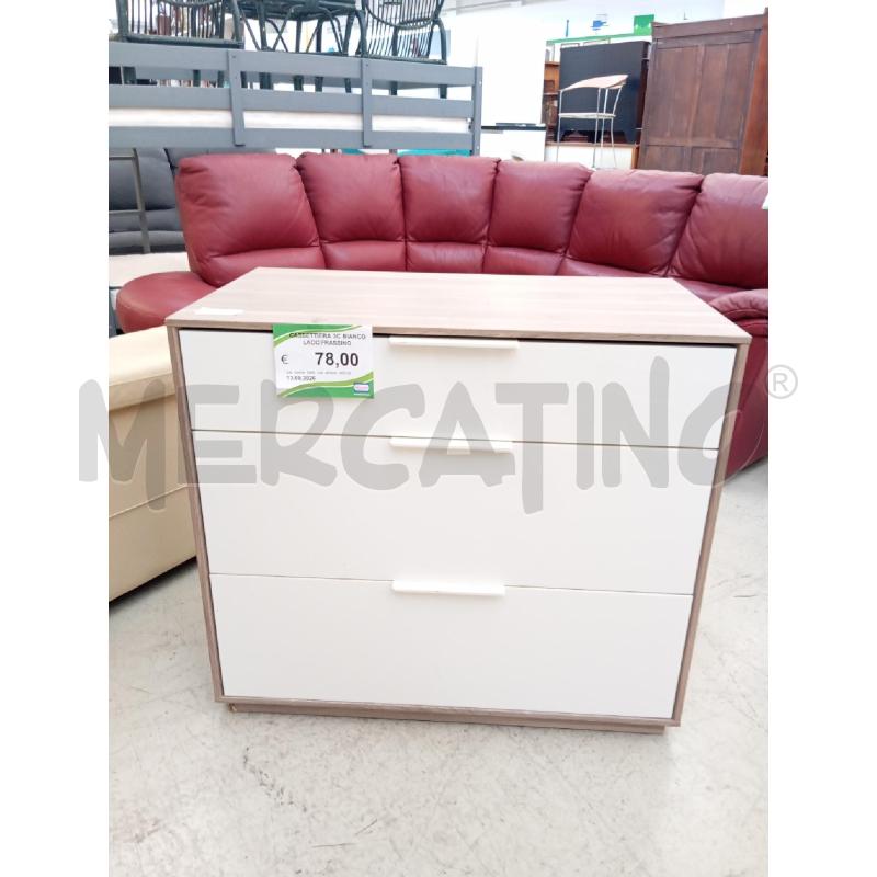 CASSETTIERA 3C BIANCO LACC/FRASSINO | Mercatino dell'Usato Verona fiera 1