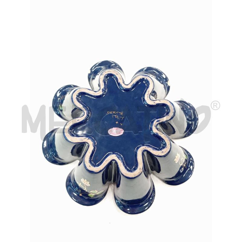CESTINO CER ONDUL DERUTA BLU DEC FIORE B/DOR | Mercatino dell'Usato Verona fiera 3
