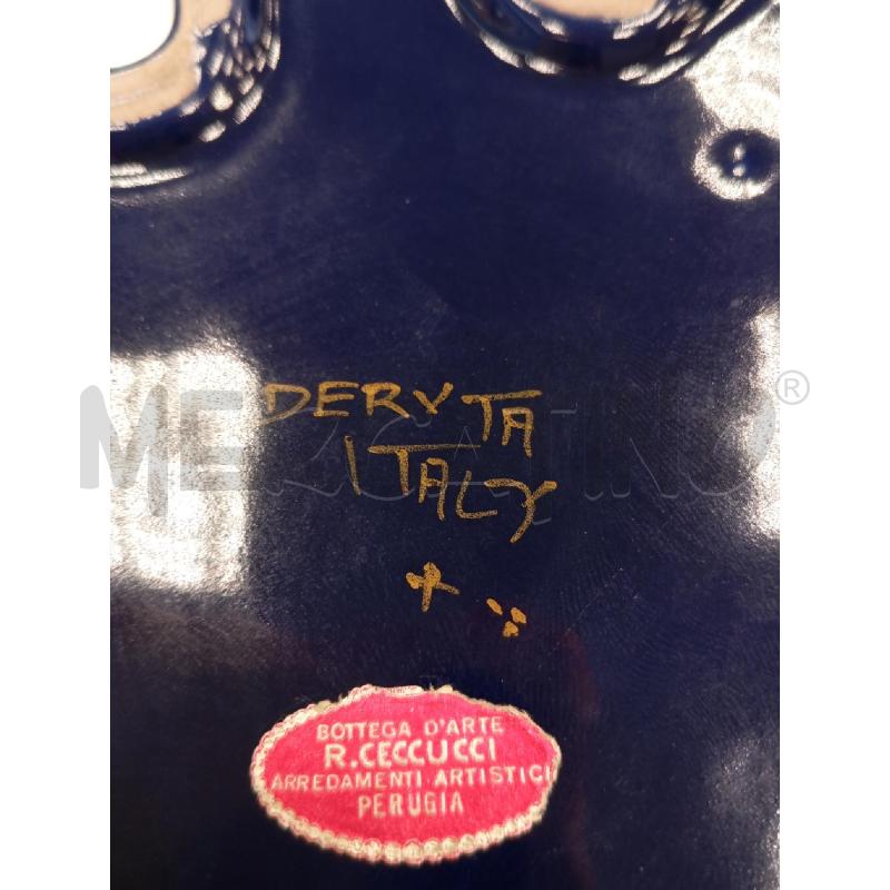 CESTINO CER ONDUL DERUTA BLU DEC FIORE B/DOR | Mercatino dell'Usato Verona fiera 4