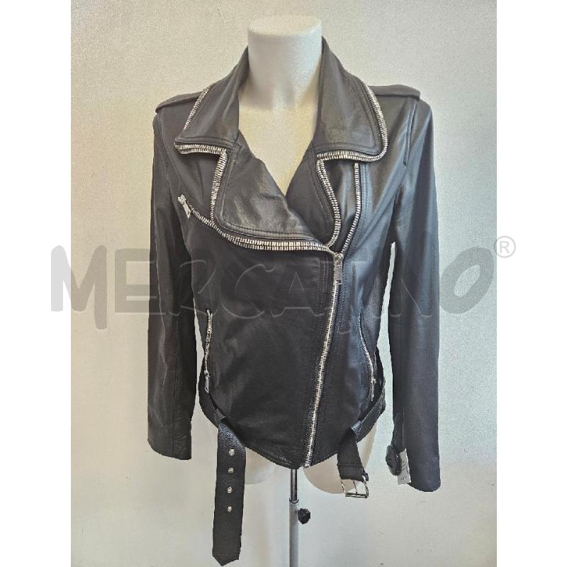 CHIODO D SOUVENIR NERO IN PELLE CON CINTURA | Mercatino dell'Usato Verona fiera 1