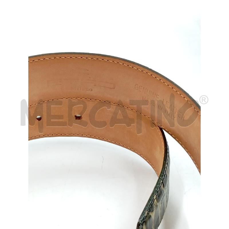 CINTURA D ETRO VERDE STAMPA COCCO IN PELLE | Mercatino dell'Usato Verona fiera 2