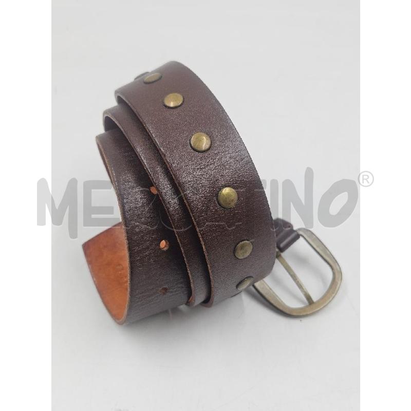 CINTURA UNISEX MARRONE IN PELLE BORCHIE PIATTE  | Mercatino dell'Usato Verona fiera 2