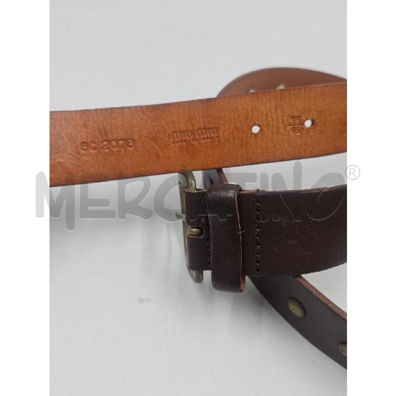 CINTURA UNISEX MARRONE IN PELLE BORCHIE PIATTE  | Mercatino dell'Usato Verona fiera 3