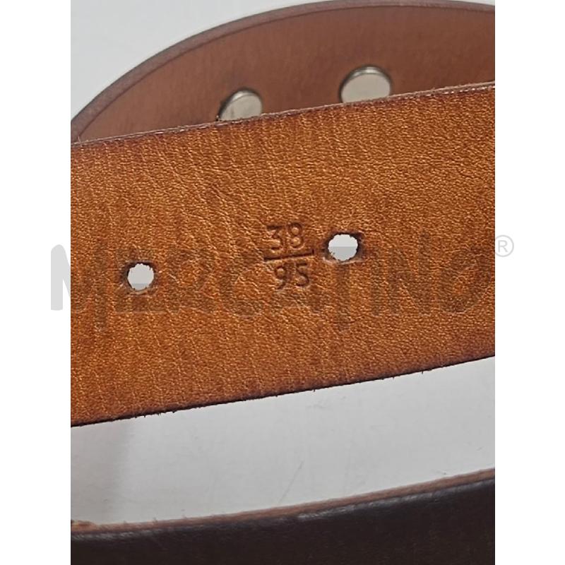CINTURA UNISEX MARRONE IN PELLE BORCHIE PIATTE  | Mercatino dell'Usato Verona fiera 4
