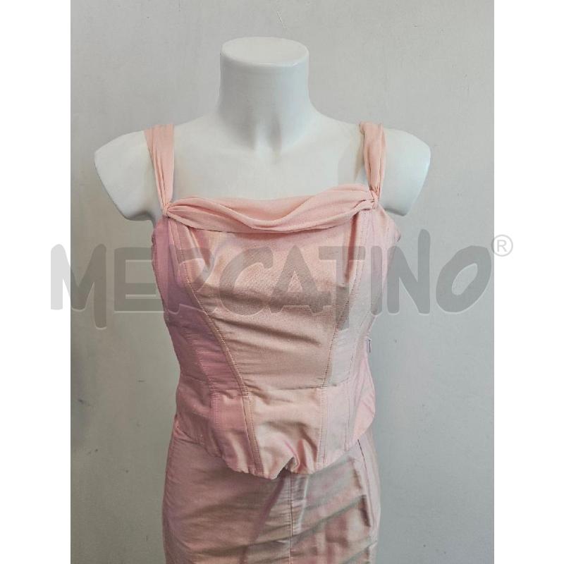 COMPLETO D LUISA SPAGNOLI ROSA IN SETA LACCETTI GONNA  | Mercatino dell'Usato Verona fiera 2