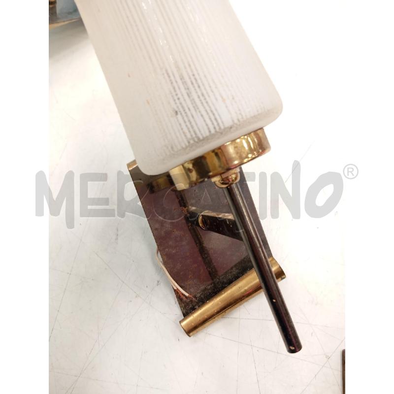 COPPIA APPLIQUE METALLO DORATO VETRO SATINATO INCISO | Mercatino dell'Usato Verona fiera 2