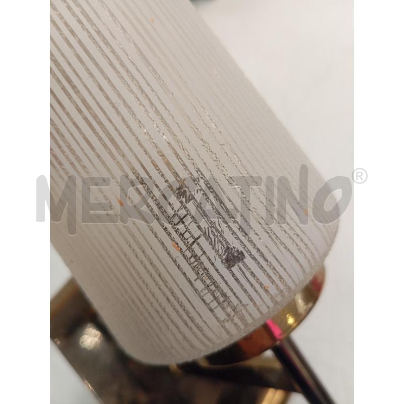 COPPIA APPLIQUE METALLO DORATO VETRO SATINATO INCISO | Mercatino dell'Usato Verona fiera 3