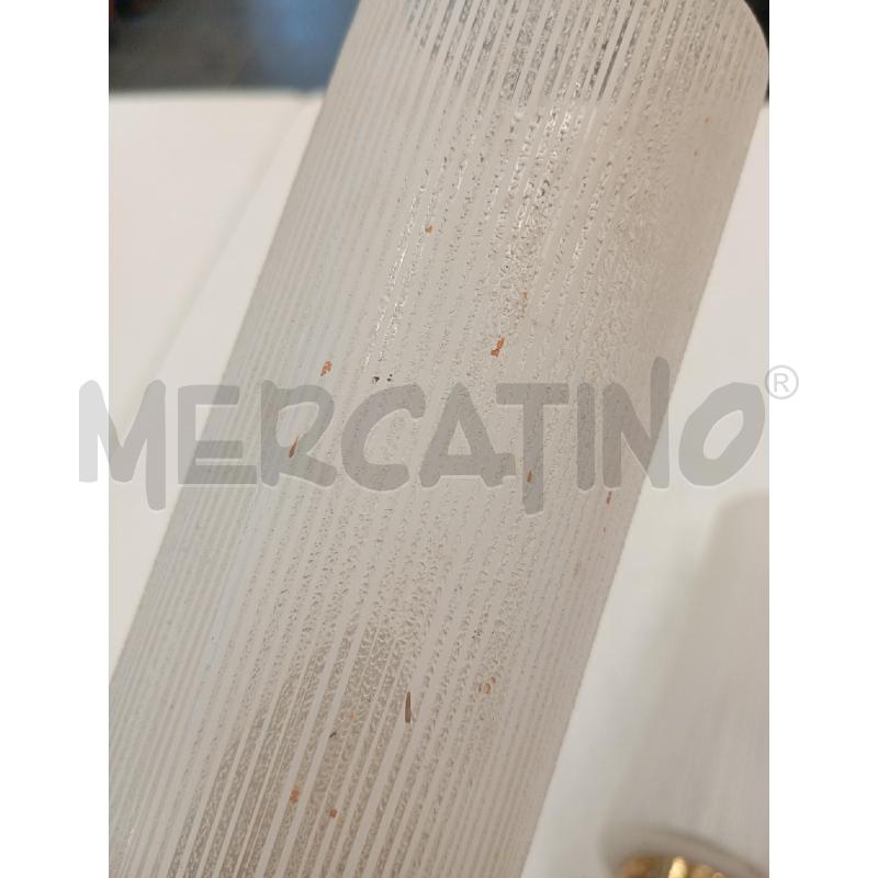 COPPIA APPLIQUE METALLO DORATO VETRO SATINATO INCISO | Mercatino dell'Usato Verona fiera 4
