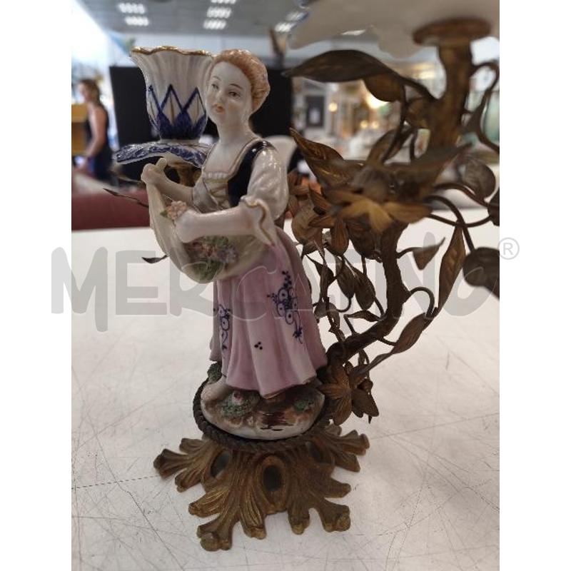 COPPIA CANDELABRI UOMO DONNA CER MET DOR FOGLIE ARBUSTI | Mercatino dell'Usato Verona fiera 5