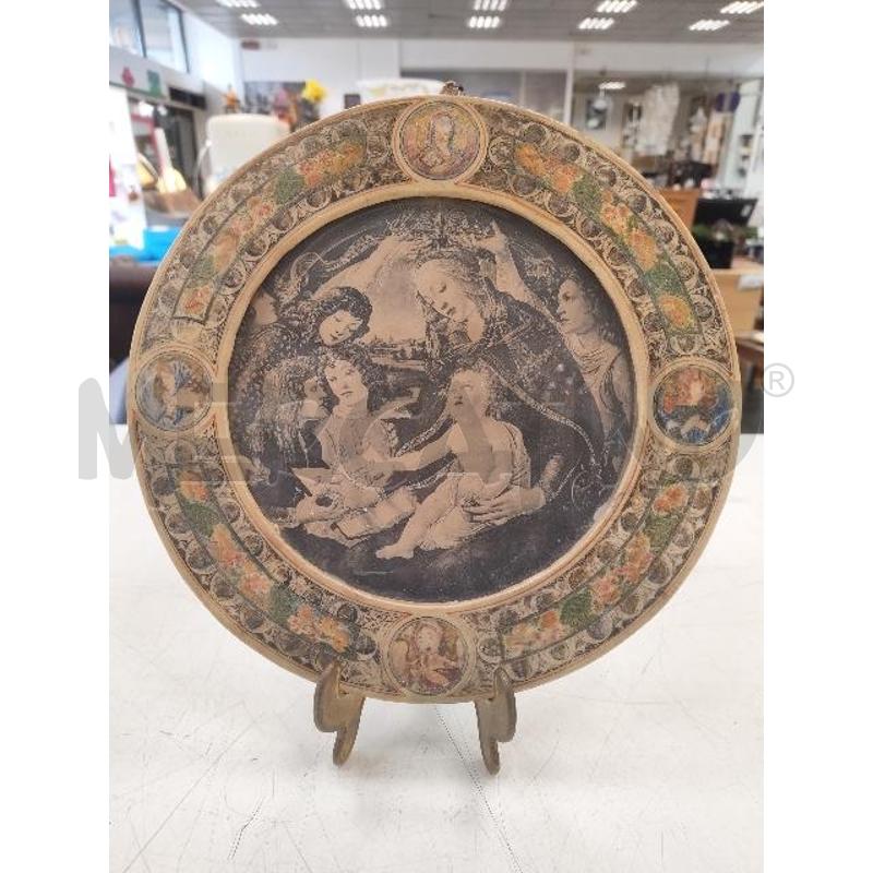 CORNICE TONDA PERGAMENA GESSATA DIPINTA | Mercatino dell'Usato Verona fiera 1
