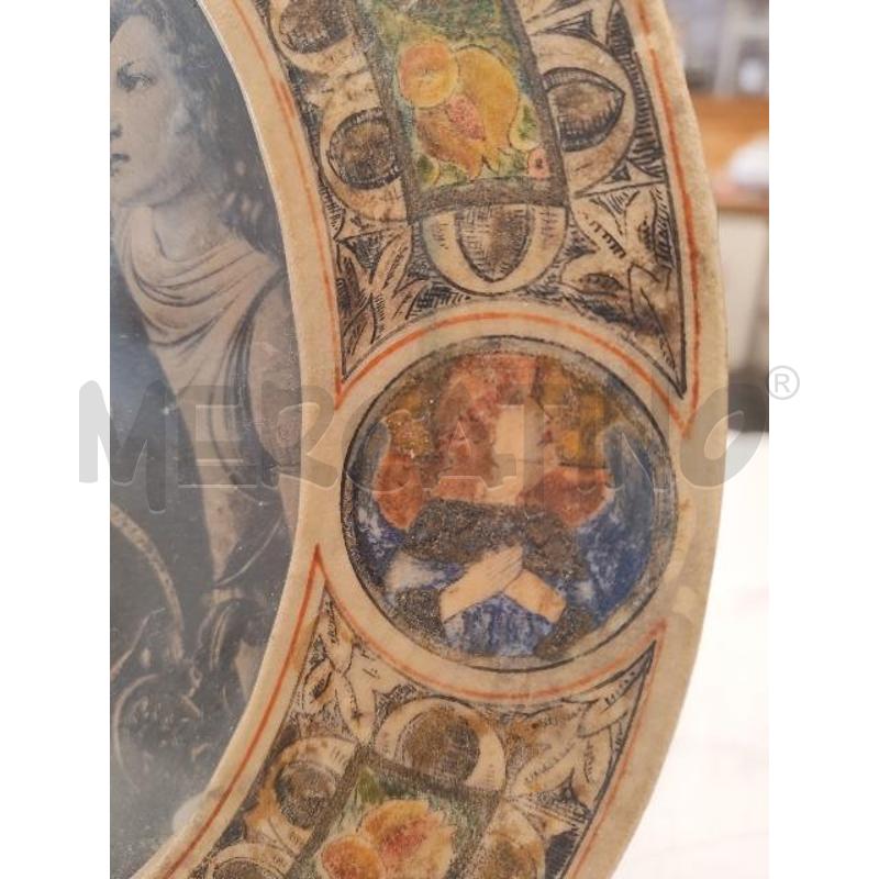 CORNICE TONDA PERGAMENA GESSATA DIPINTA | Mercatino dell'Usato Verona fiera 2